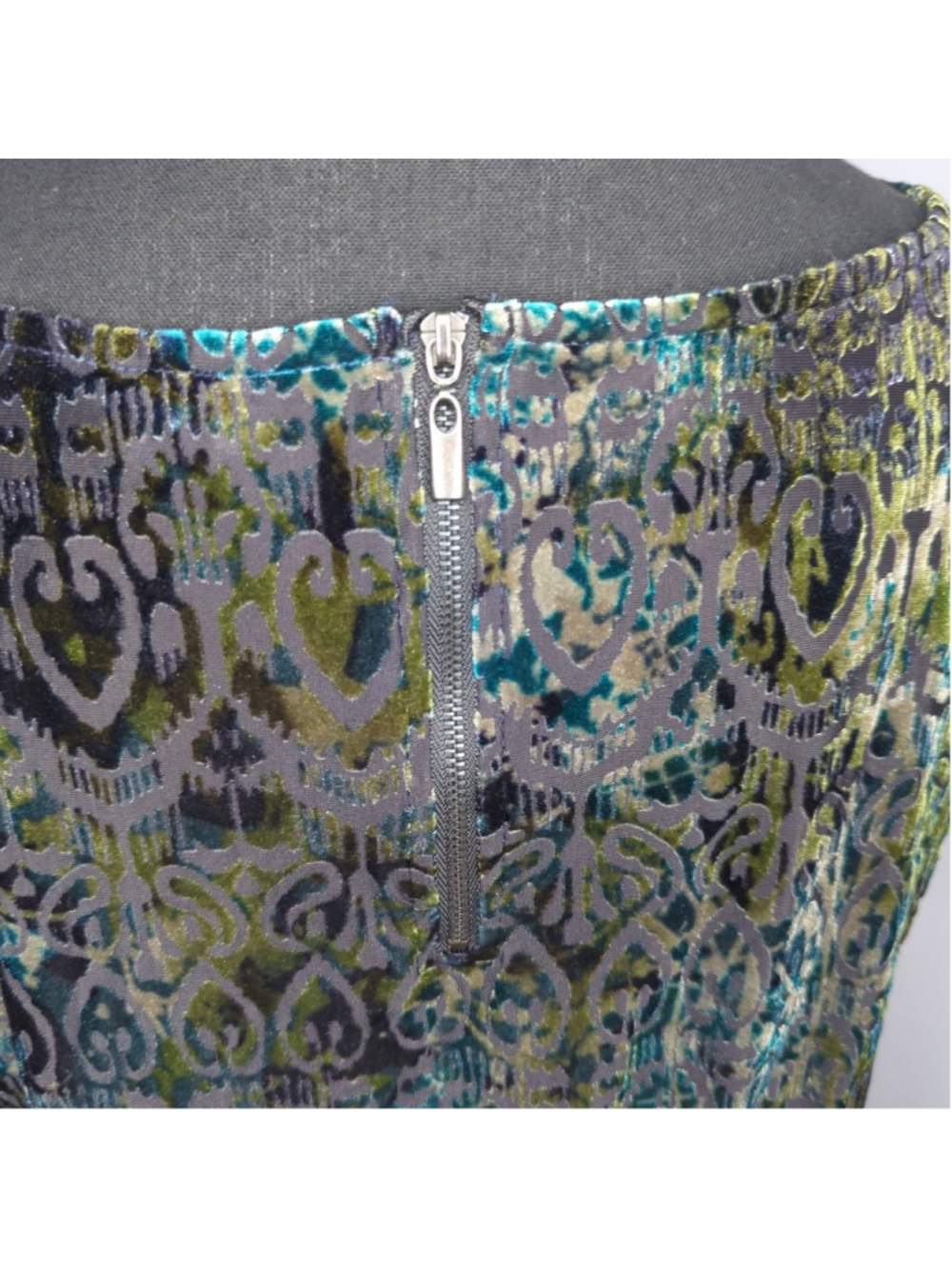 Reitmans Vintage 90s/Y2K Velvet Burnout Paisley Top Sz L Whimsigoth Romantic - Picture 6 of 12